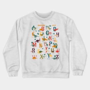 Dinosaurs A to Z- Rainbow Dinos Chart Crewneck Sweatshirt